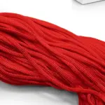 Шнур полиэфирный, вязаный, красный 4 мм