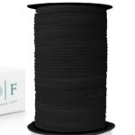 Резинка вязаная эластичная швейная узкая, черная 4 мм