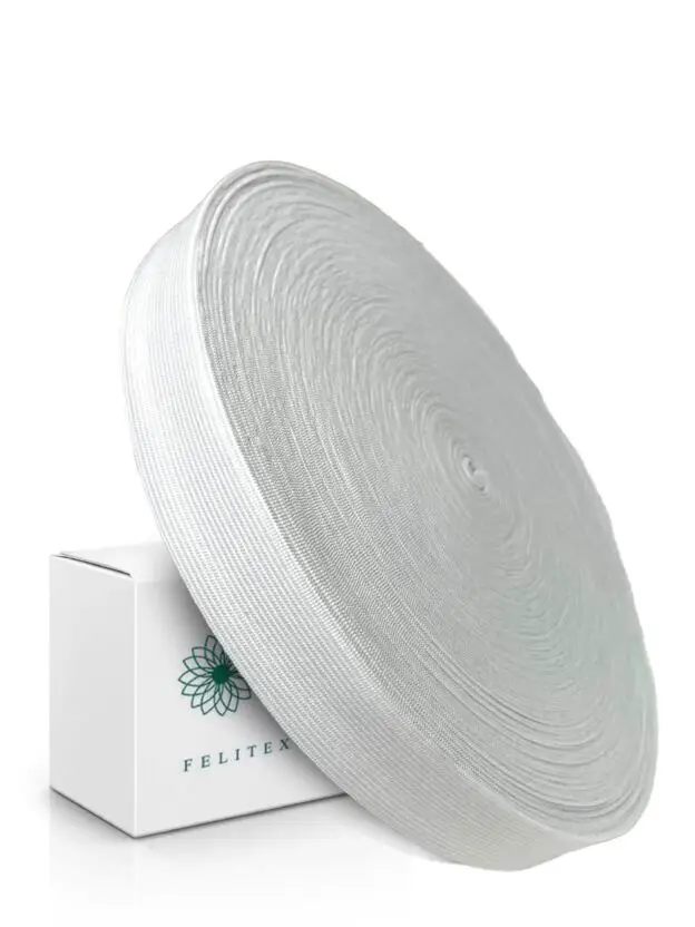 Резинка вязаная эластичная швейная, белая 35 мм